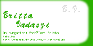 britta vadaszi business card